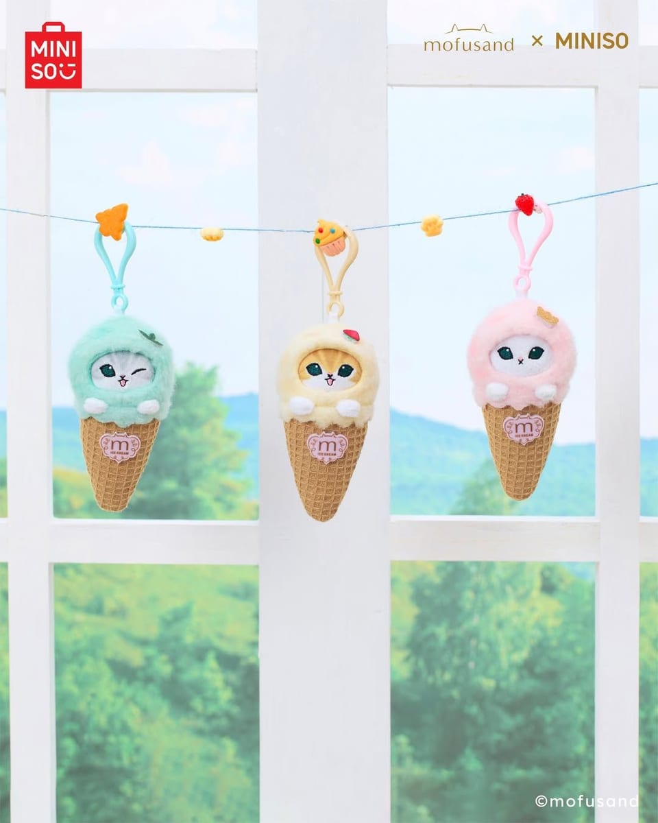 miniso mofusand ice crea collection keychain